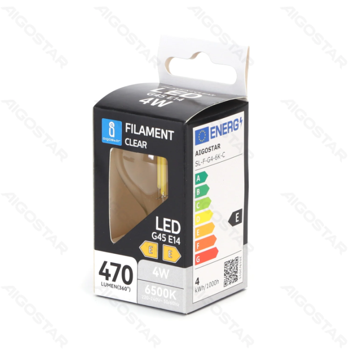 LED Filament Bulb (Clear) G45 E14 4W