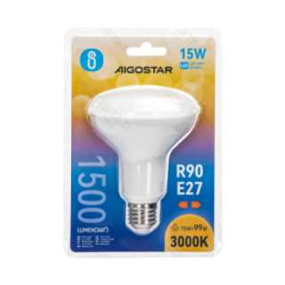LED R90 Gaubinė lemputė-E27-15W-3000K-1500lm