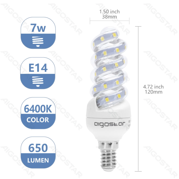 LED Spiral E14 7W