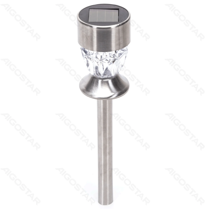 LED Solar Ambient Lawn Light Stainless Steel Diamond 2700K