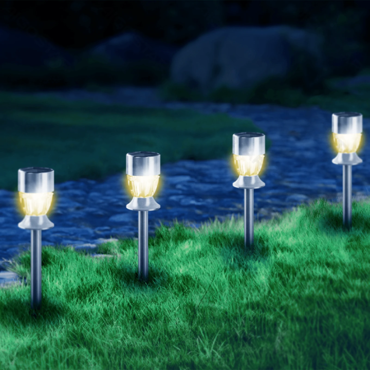 LED Saulės aplinkos vejos šviestuvas nerūdijančio plieno deimantas 2700K