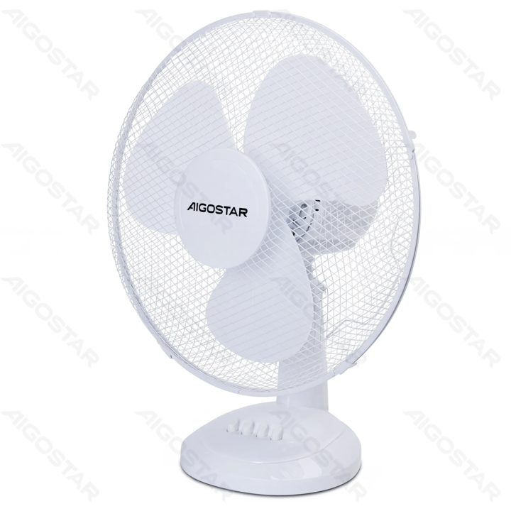Table Fan,16 Inches, 5 Blades, 3 Speeds, White