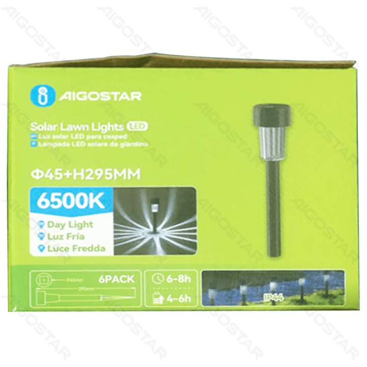 LED Saulės aplinkos vejos šviestuvas Plastikinis tiesus 6500K