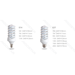 LED Spiralinis E14 9W