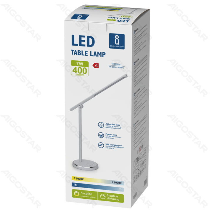 LED Sulankstomas stalinis šviestuvas Baltas 8W 3000-6000K