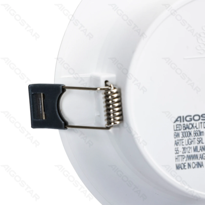 E6 LED įleistinis apvalus šviestuvas 6W geltona šviesa