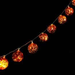 3AA Battery String Lights Christmas Balls Red Warm White 2m IP44, Indoor&Outdoor