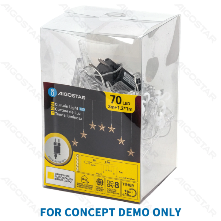 Low voltage firecracker string lights, cold white, 10m ,IP44, Indoor&Outdoor