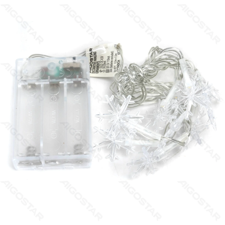 3AA battery string lights - pendant snowflake, warm white, 1.5m ,IP20 Indoor