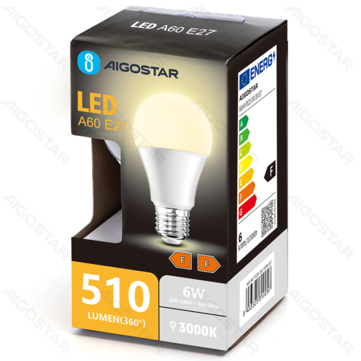 LED A60 E27 6W 3000k