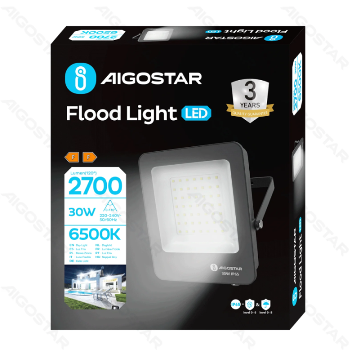 LED floodlight 30W 2700lm 6500K IP65