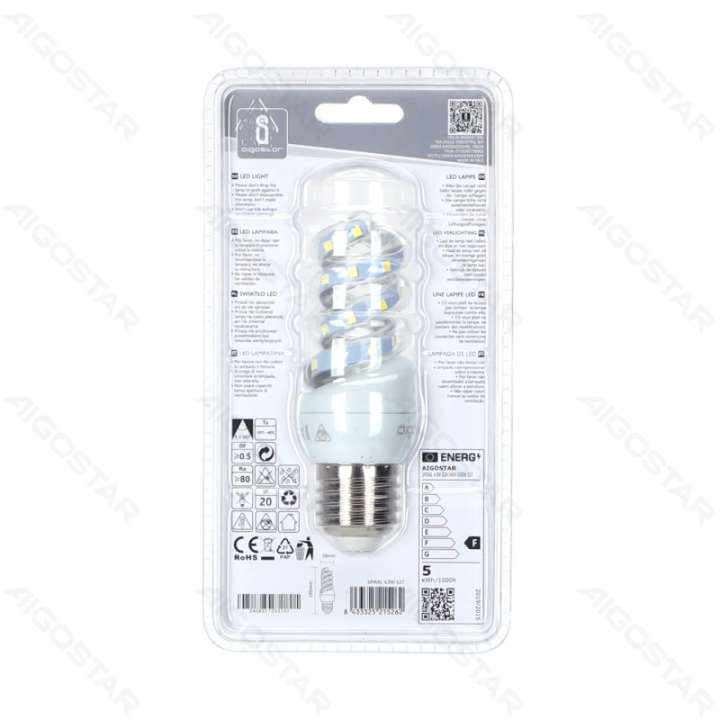 LED Spiralinis E27 4.9W