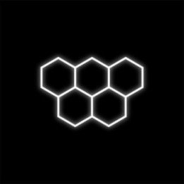 Baltas HEXAGON lempų rinkinys 5 LED 6500K