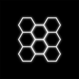 Baltas HEXAGON lempų rinkinys 8 LED 6500K