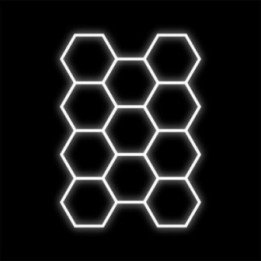 Baltas HEXAGON lempų rinkinys 11 LED 6500K