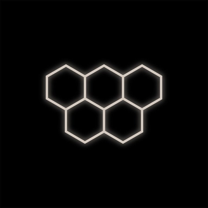 Black Set HEXAGON Lamp 5 LED 4000K