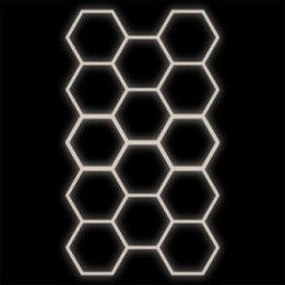 Juodas rinkinys HEXAGON lempa 14 LED 4000K