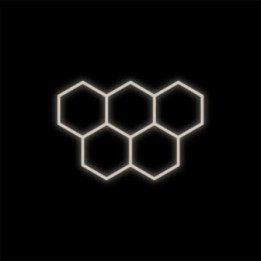 White Set HEXAGON Lamp 5 LED 4000K