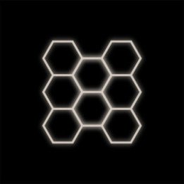 Baltas rinkinys HEXAGON lempa 8 LED 4000K
