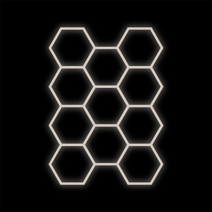 Baltas rinkinys HEXAGON lempa 11 LED 4000K
