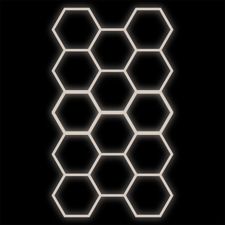 Baltas rinkinys HEXAGON lempa 14 LED 4000K