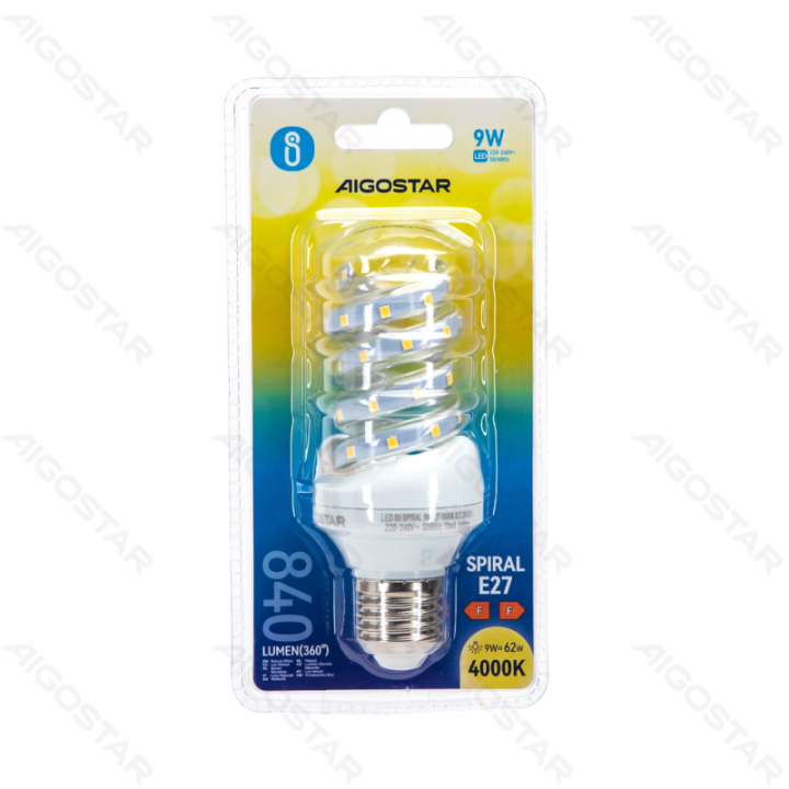 LED Spiralė E27 9W
