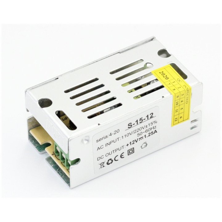 Power supply set 12VDC IP20 1.25A 15W