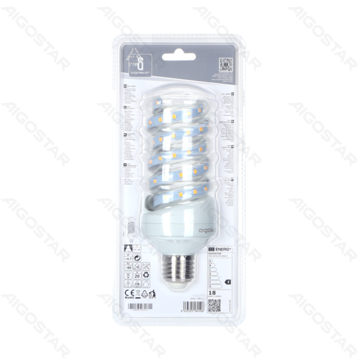 LED Spiralė E27 18W