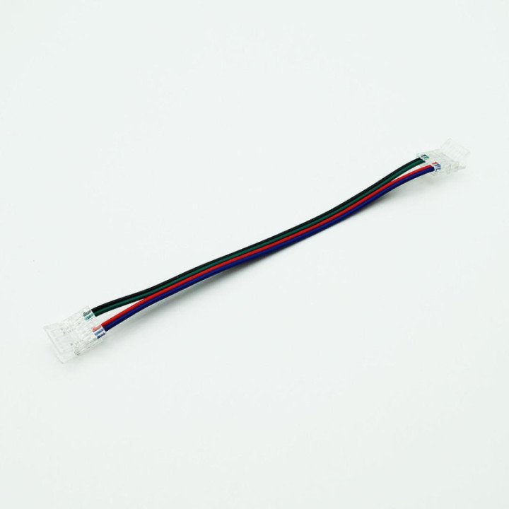 Dvipusė 10 mm RGB COB CLICKz jungtis su laidu