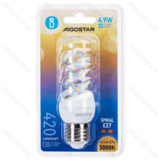 LED Spiral E27 4.9W