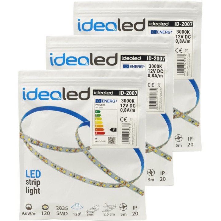 LED juosta 120 SMD 2835 IP20 - šiltai 9.6W/m
