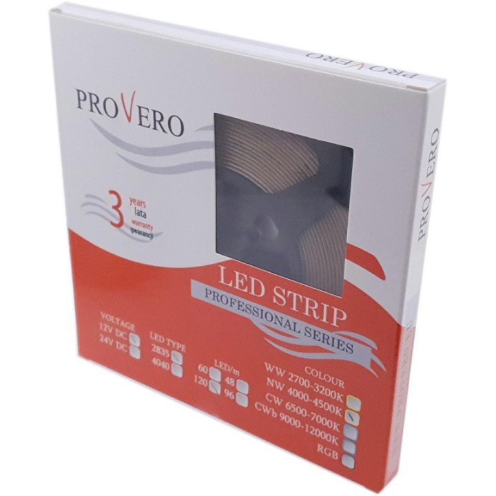 LED juosta PRO 120 SMD 2835 IP33 4000K 14.4W, 3 metų garantija, 5m ritė
