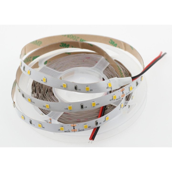LED juosta 60 SMD 2835 IP20 24V 3000K 4.8W/m ritinys 50m