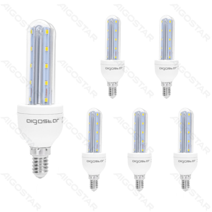 LED U formos lemputė 2U E14 8W