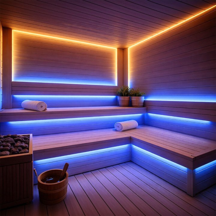 Taśma LED COB 840 RGBWW 24V 10W/m SAUNA IP67
