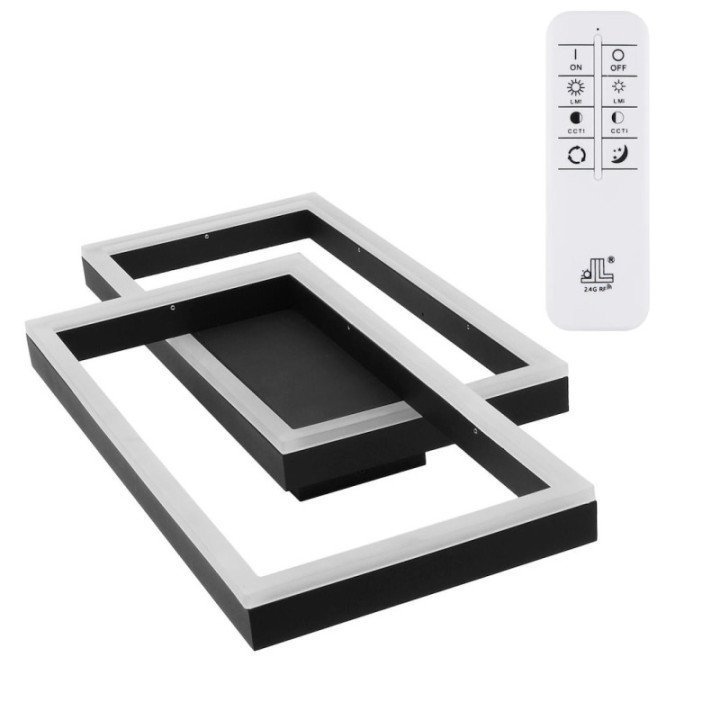 Artesia 48W black CCT LED ceiling light with remote