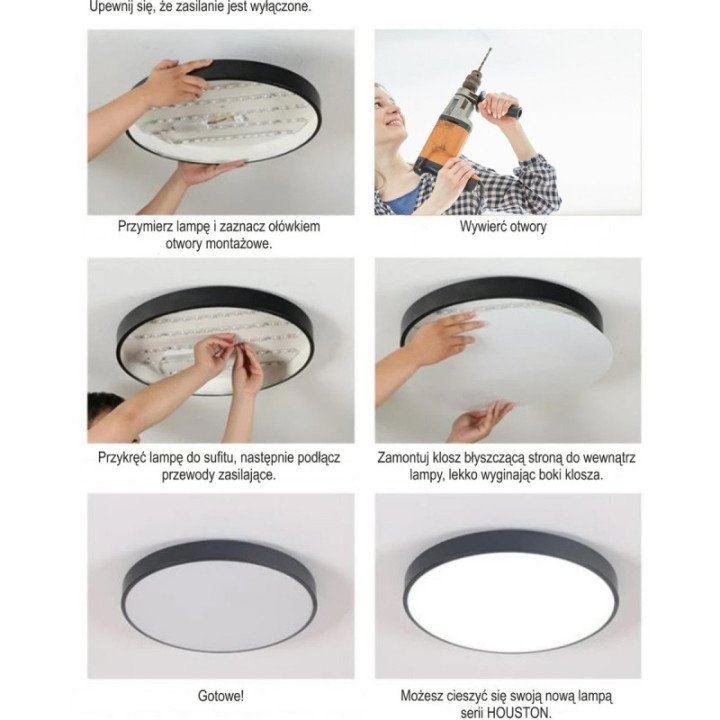 LED lubinis šviestuvas HOLLYWOOD 36W 4000K juodas
