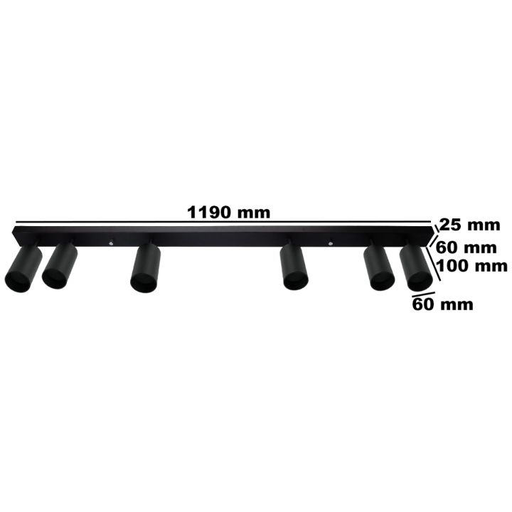 Wall lamp black QUALIS VI bar
