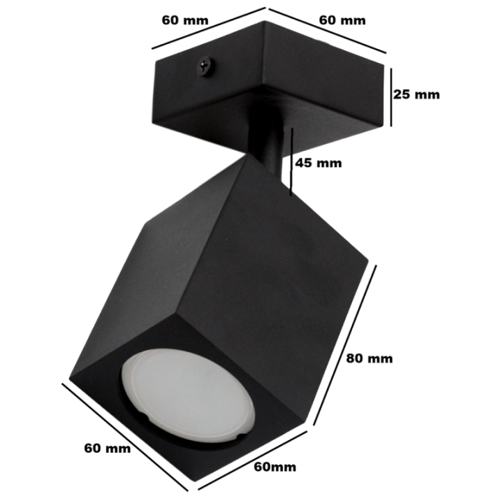 Single wall lamp black QUANTUS I