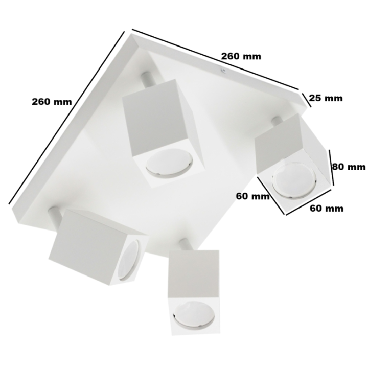 QUANTUS IV white quadruple wall light