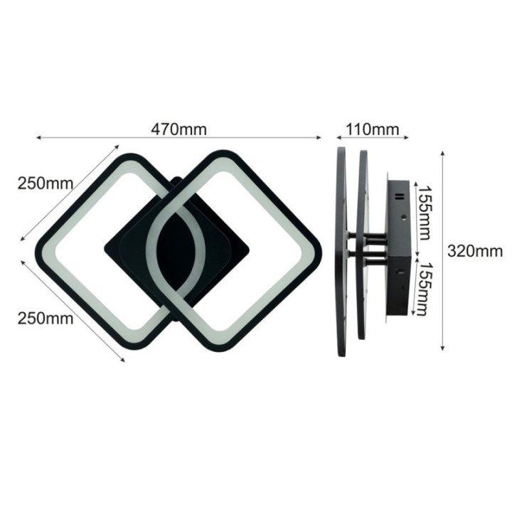 Dayton 36W black 4000K LED ceiling light
