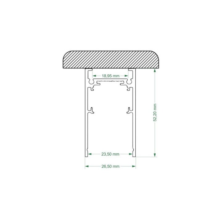 Surface-mounted type magnetic track 3M black