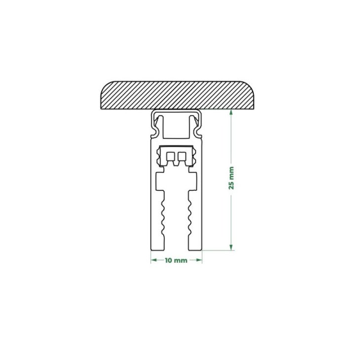 SUPERSLIM magnetic track 1M surface-mounted type black
