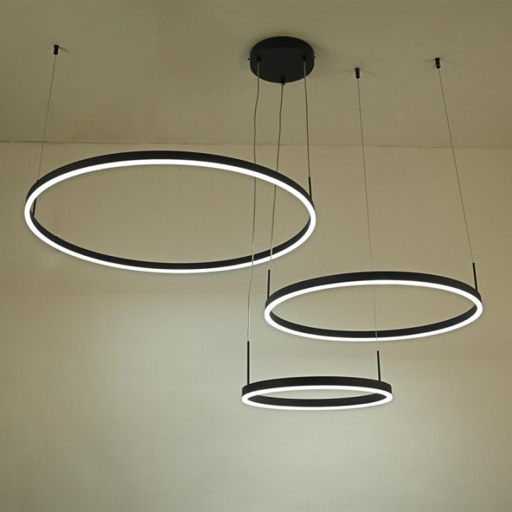 JOLIETA LED lubinis šviestuvas 102W juodas CCT su nuotolinio valdymo pulteliu