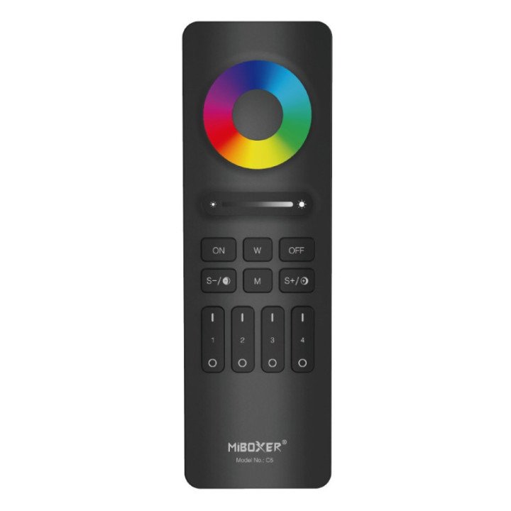 C5 Zone Remote for RGBCCT LED Tape with Magnetic Holder black