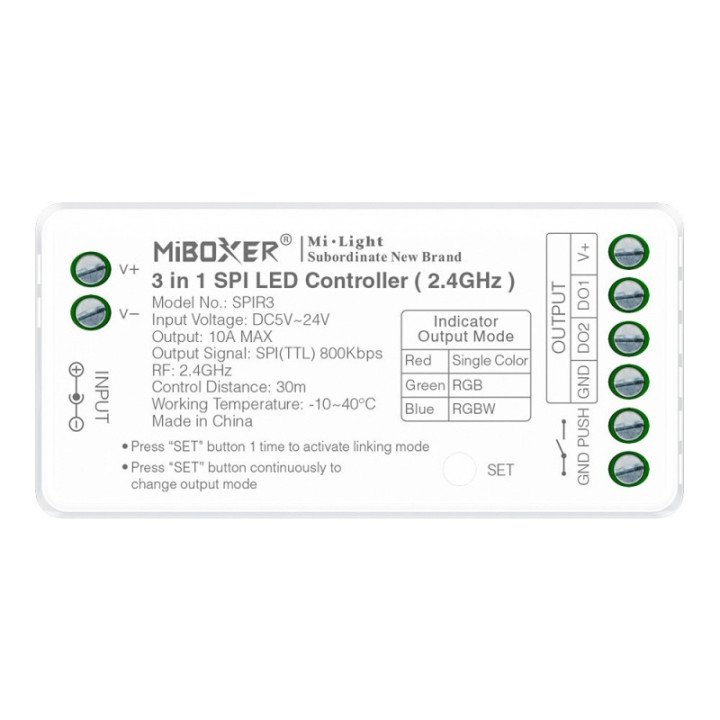 Digital controller SPIR3 10A 3in1 MONO/RGB/RGBW 2.4G