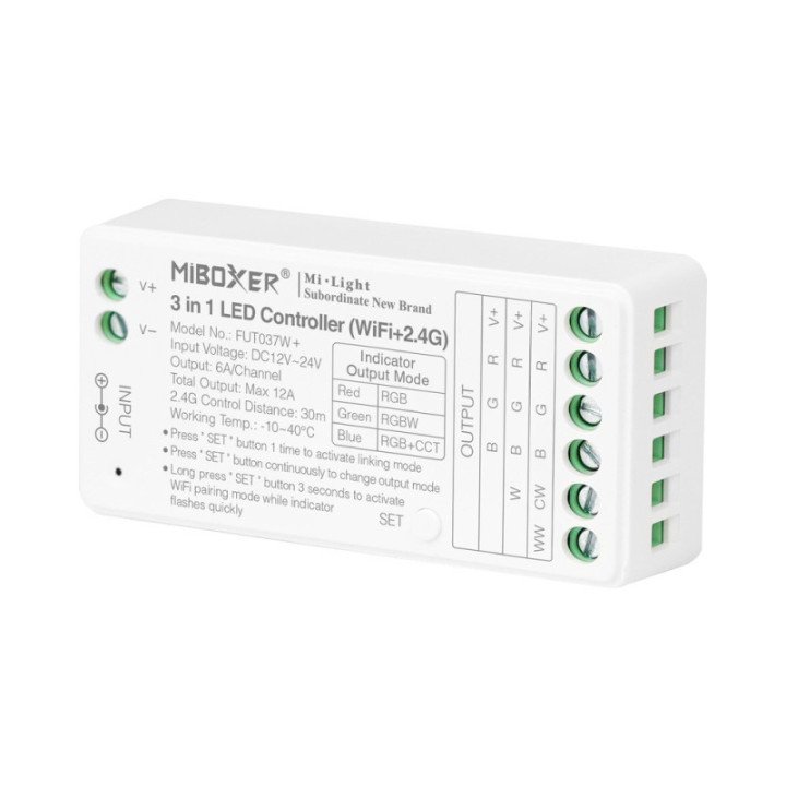 LED Strip Receiver WIFI RGB/RGBW/RGB-CCT 12A