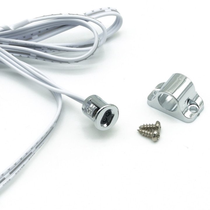 Dvigubas jutiklinis jungiklis spintelėms chromuotas 60/100W 12-24V