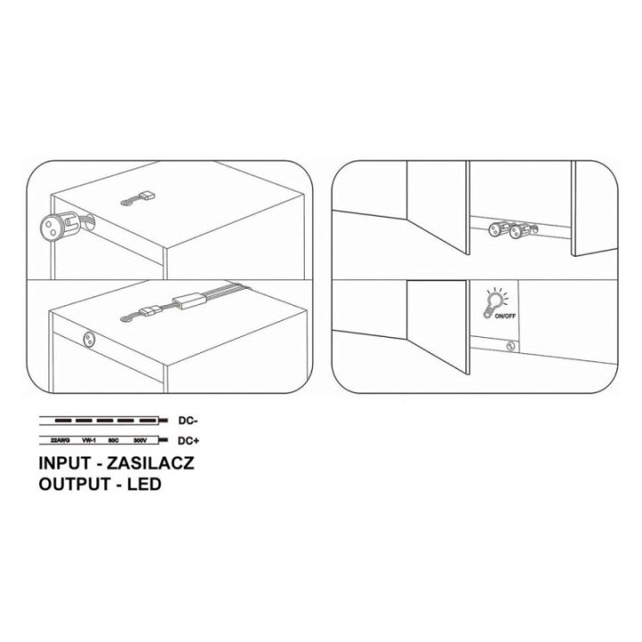 Dvigubas spintelių jutiklinis jungiklis baltas 60/100W 12-24V