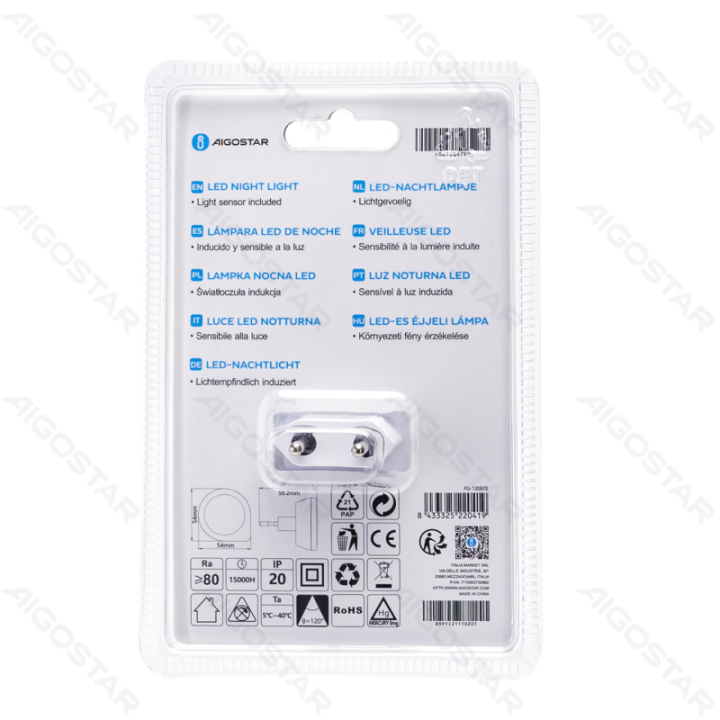LED Naktinis šviestuvas su šviesos jutikliu